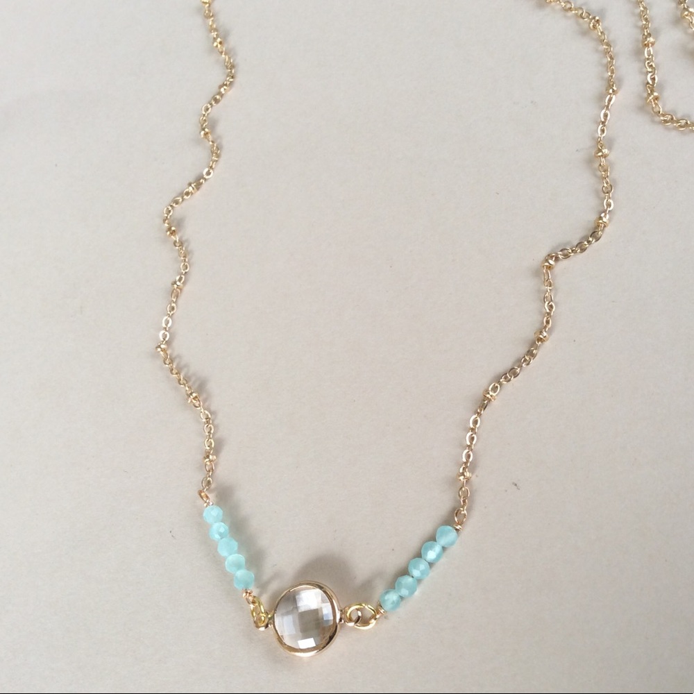 Sundance Charm aquamarine Gold Plated Necklace - Picture 10 of 12